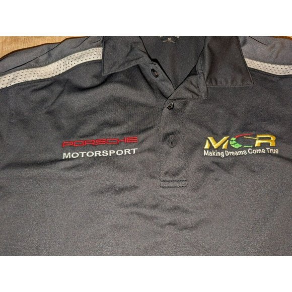 Sport-Tek Other - Sport-Tek Mens Black/Gray/White Short Sleeve Polo Size Medium Porsche Motorsport